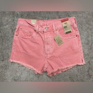 Levi's Coral Pink Peach Women's 501 High-Rise Denim Shorts Size 31 NWT